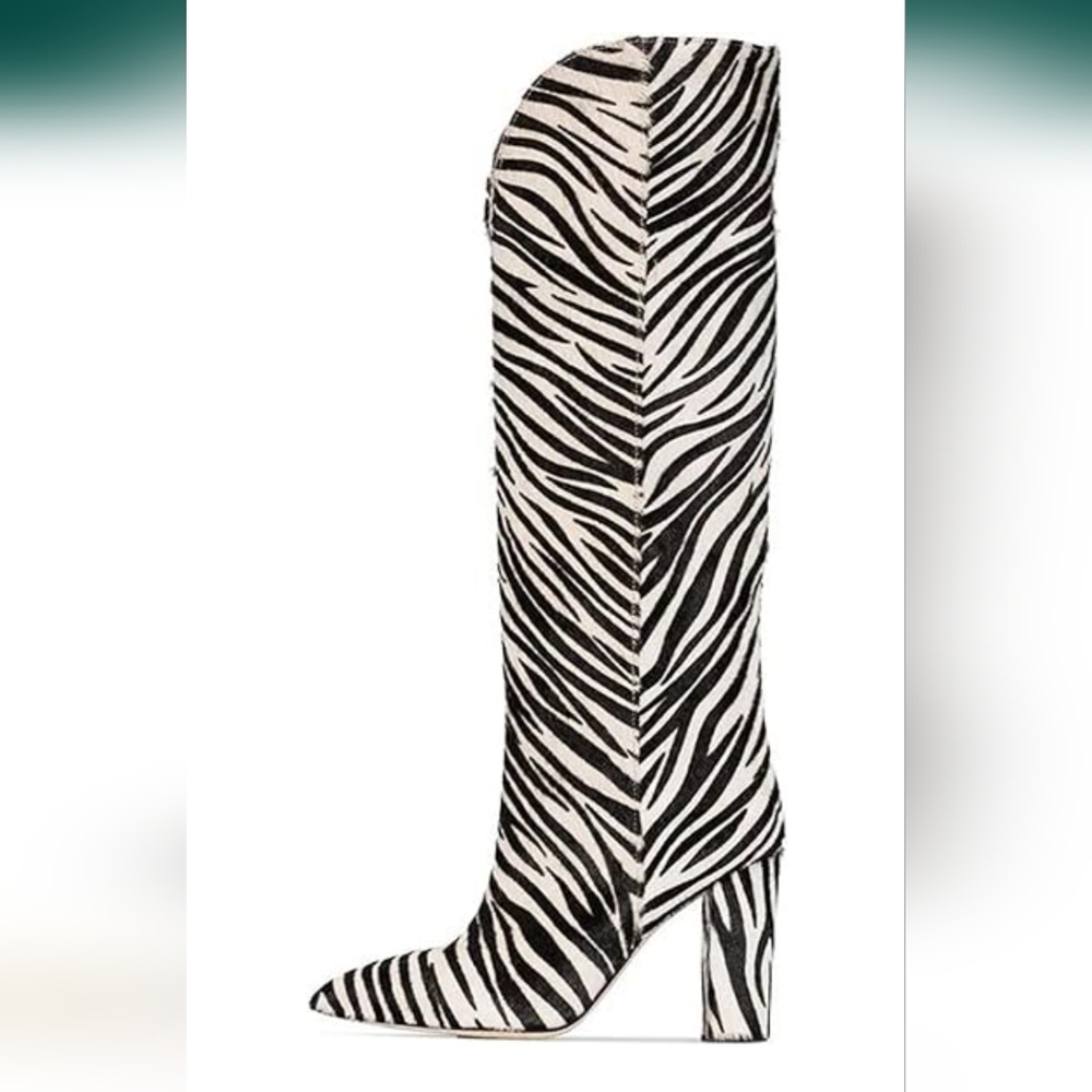 Classy/Sexy Knee-High Texture Zebra Pattern Boots Size 7 *FREE SHIPPING*